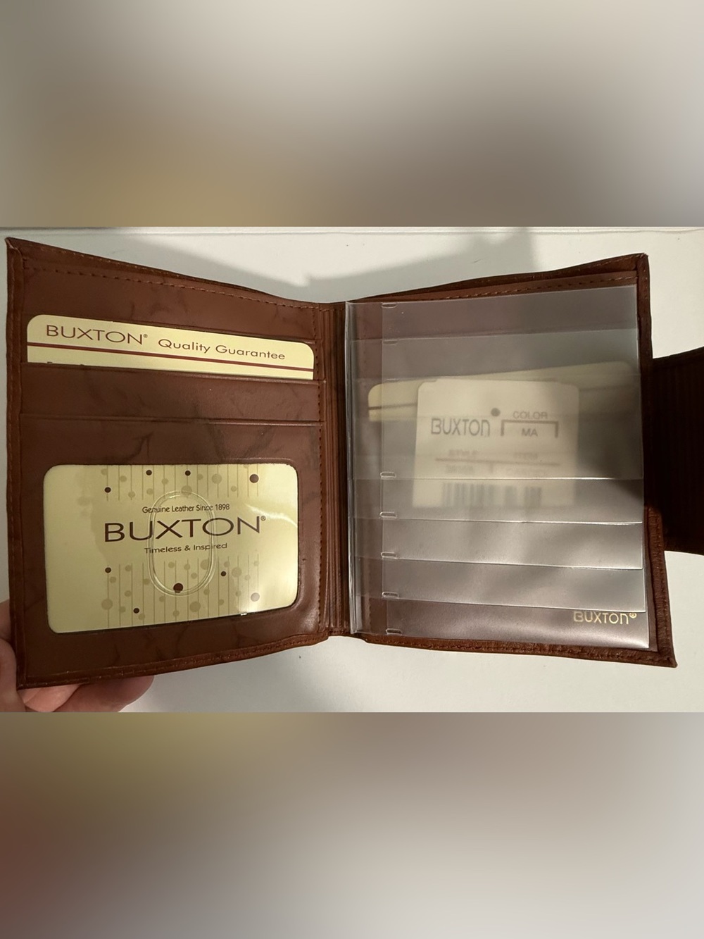Vintage Buxton Heiress Cardex Leather Wallet NWT Box Mahogany - Picture 6 of 13